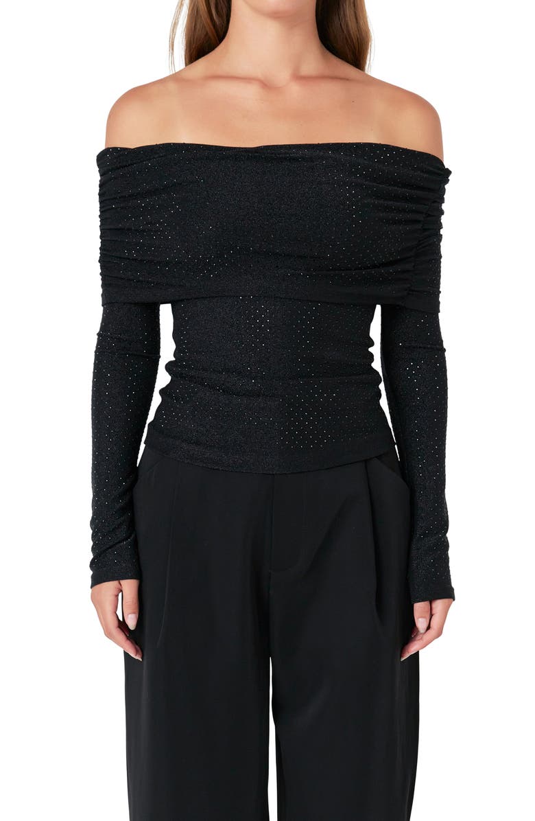 Endless Rose Rhinestone Off the Shoulder Top, Alternate, color,