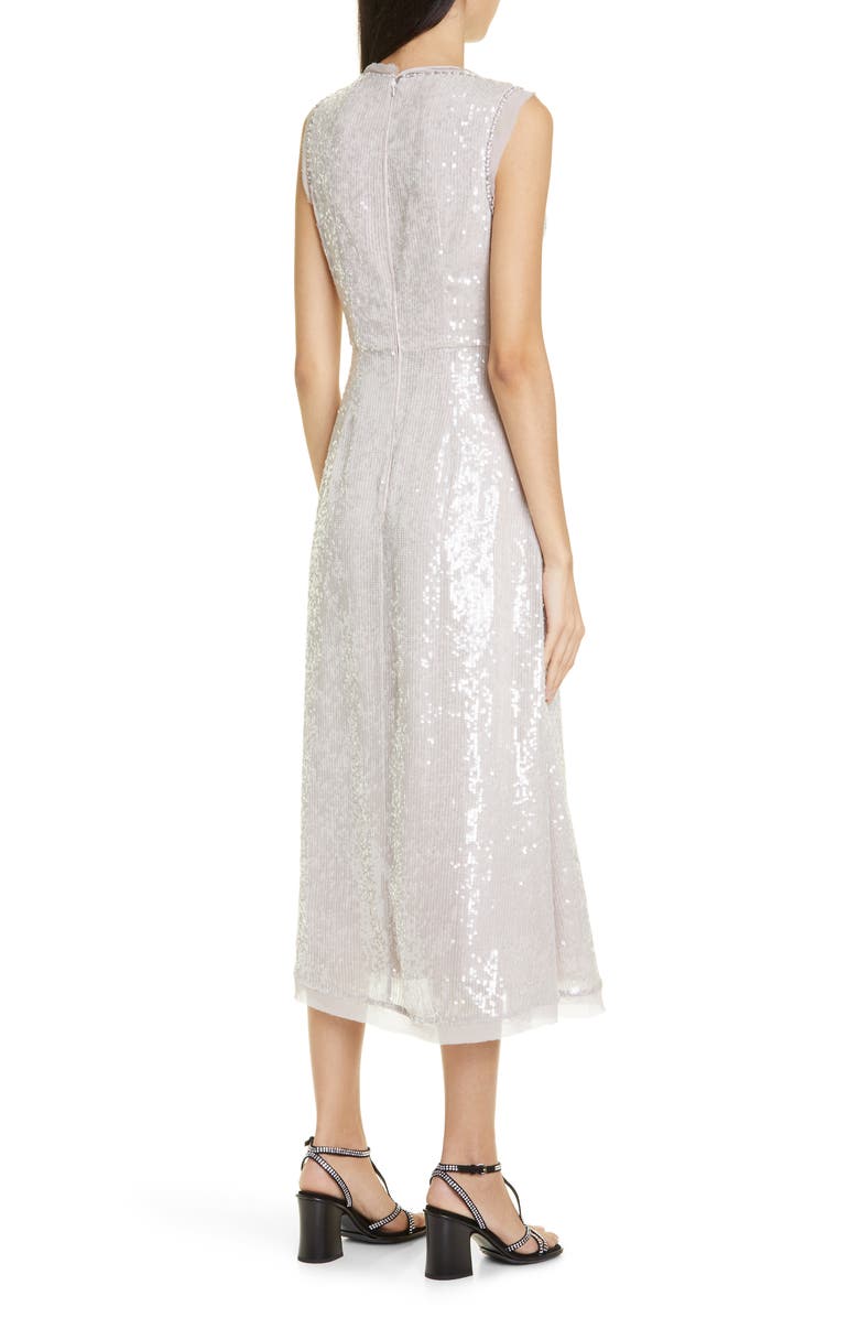 Erdem Denise Crystal Embellished Sequin Sleeveless Midi Dress, Alternate, color, 