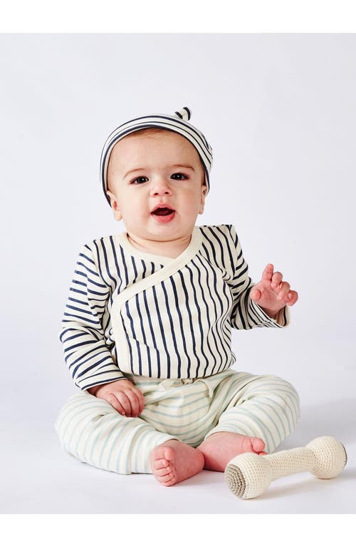 Pehr Stripes Away Long Sleeve Bodysuit In Blue