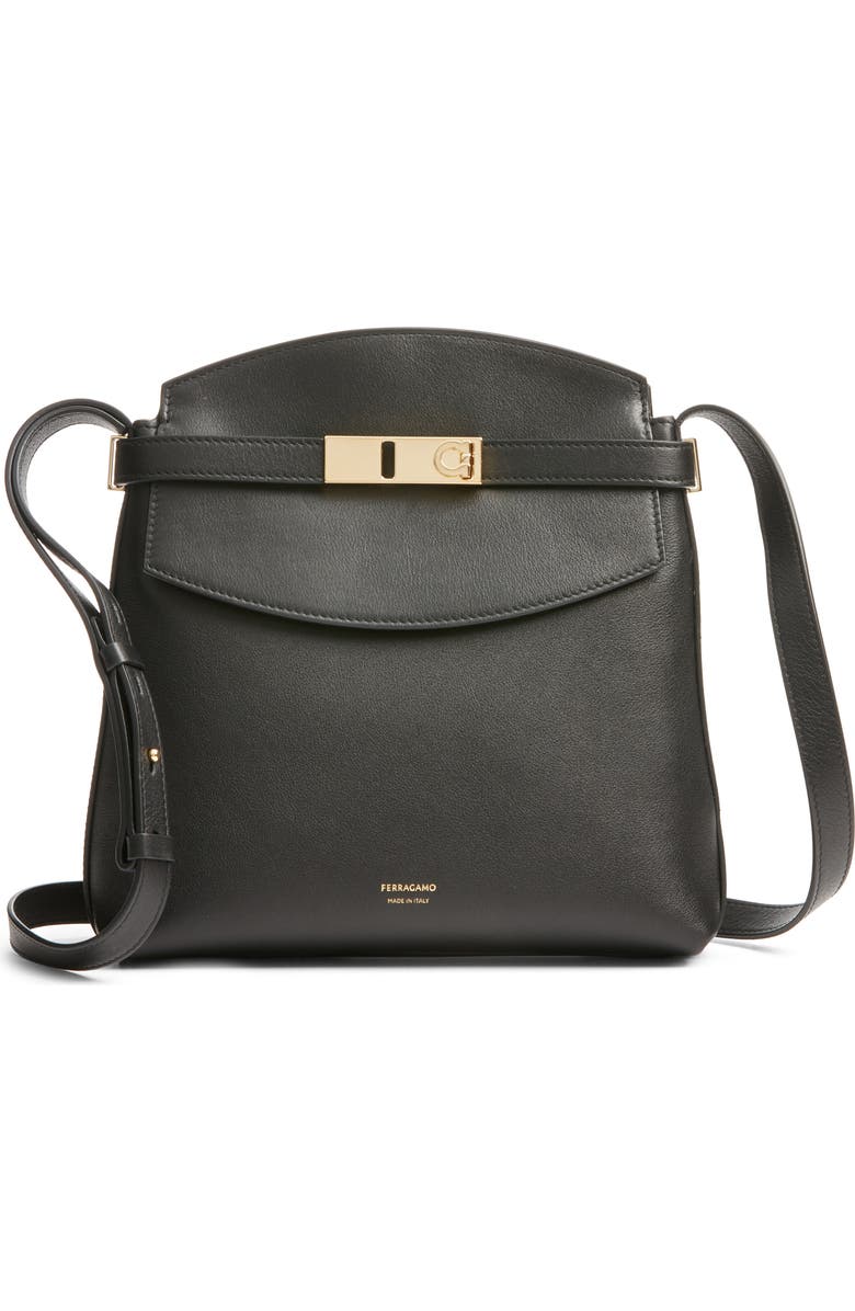 FERRAGAMO Small Hug Messenger Bag, Main, color, Black