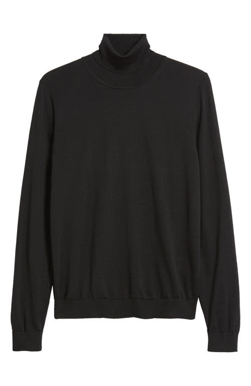 Hugo Boss Boss Musso Virgin Wool Turtleneck Sweater In Black