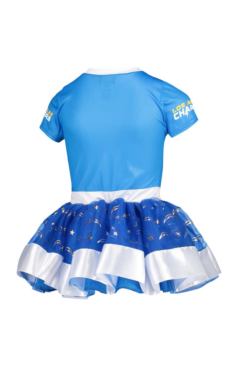 JERRY LEIGH Girls Youth Powder Blue Los Angeles Chargers Tutu Tailgate Game Day V-Neck Costume, Alternate, color, 