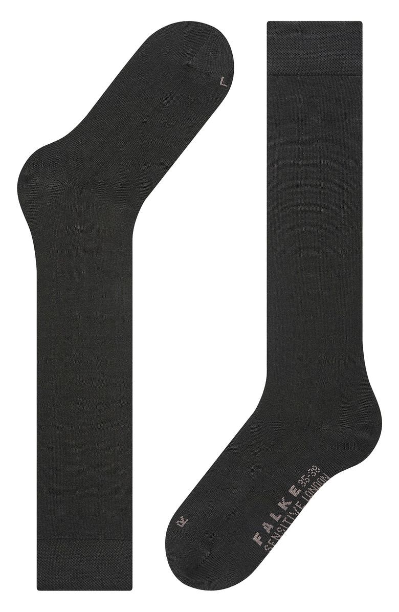Falke Sensitive London Cotton Blend Knee High Socks, Alternate, color, Black