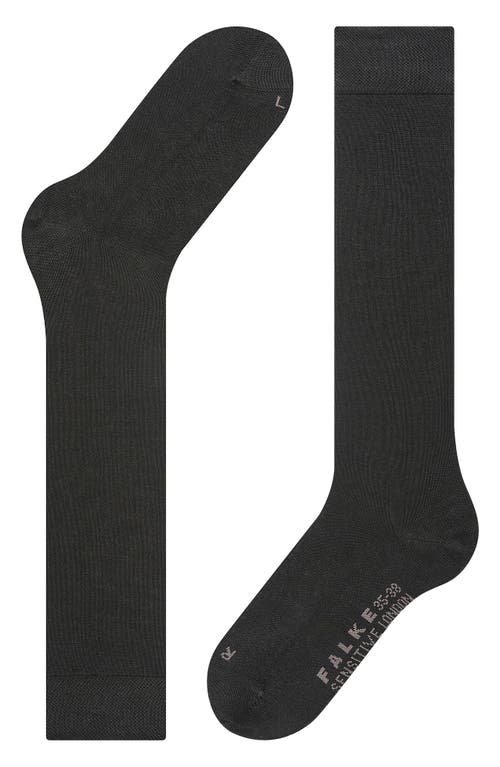 Falke Sensitive London Cotton Blend Knee High Socks In Black