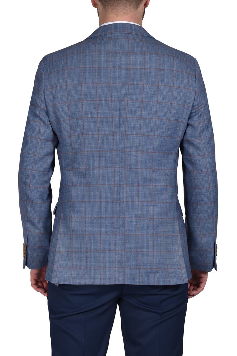 Windowpane Stretch Wool Blend Sport Coat, Alternate, color, BLUE