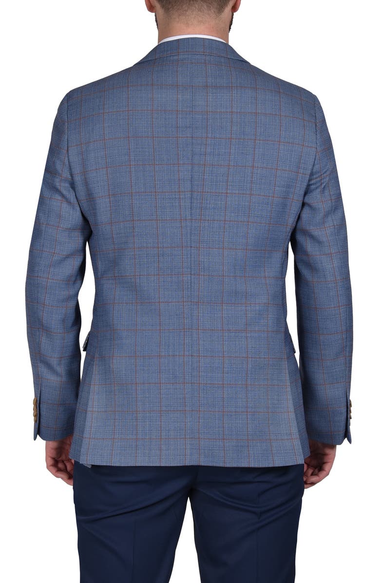 CRICKETEER Windowpane Stretch Wool Blend Sport Coat, Alternate, color, Blue