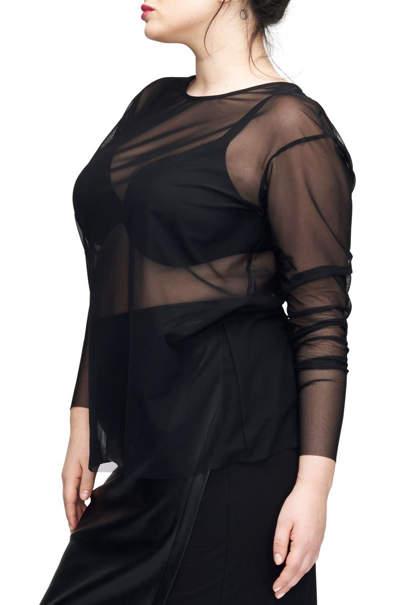 Universal Standard Thames Fog Sheer Mesh Top, Alternate, color,