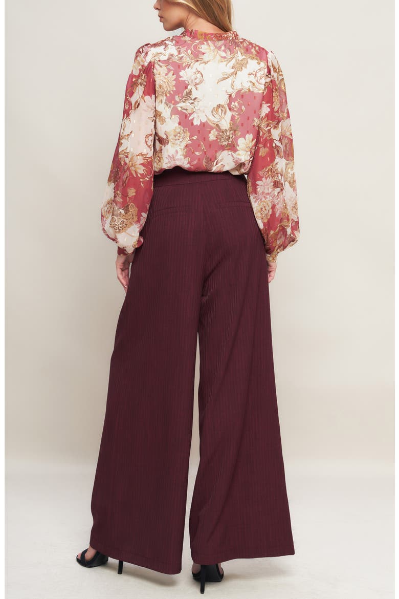 High Waist Wide Leg Pants, Alternate, color, BURGUNDY