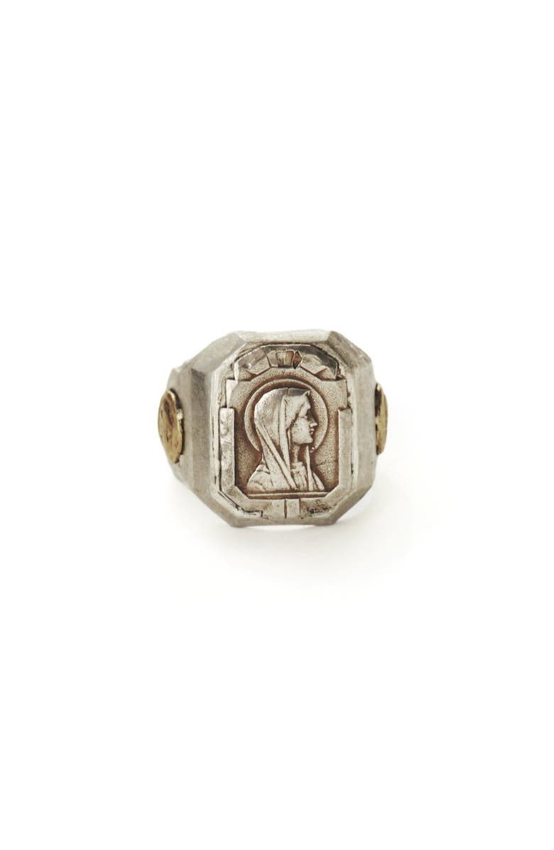 SAINT VAGABOND Mother Mary with Medallions Ring, Main, color, Sterling Silver With Brass