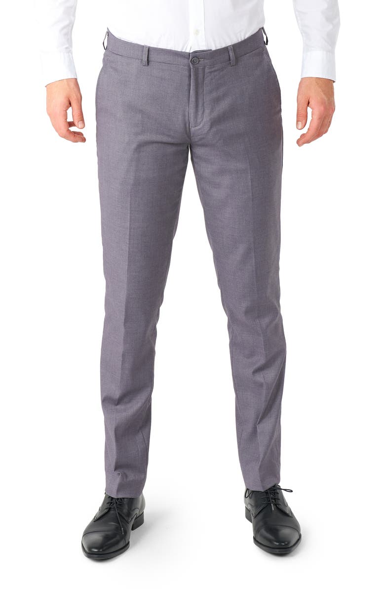 OppoSuits Daily Tailored Fit Dark Grey Stretch Suit, Alternate, color, Grey