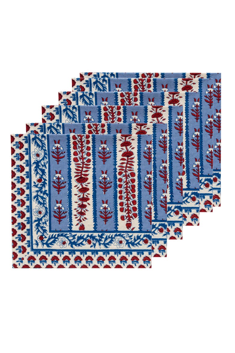 Provence Avignon Napkins, Alternate, color, Red/Blue 19" x 19"