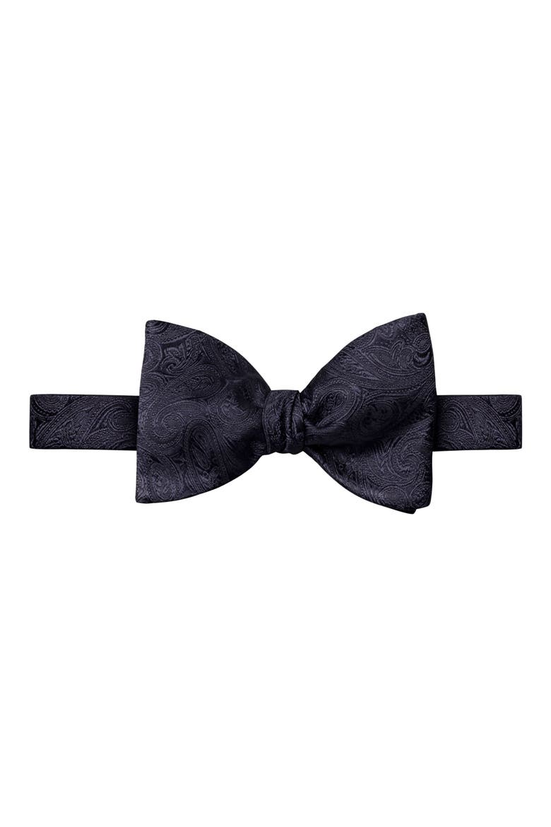 Paisley Jacquard Silk Bow Tie, Main, color, NAVY