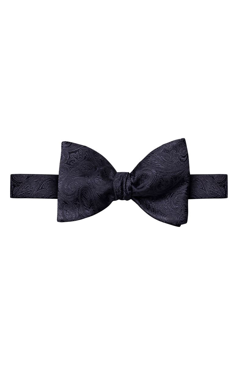 Eton Paisley Jacquard Silk Bow Tie, Main, color, Navy