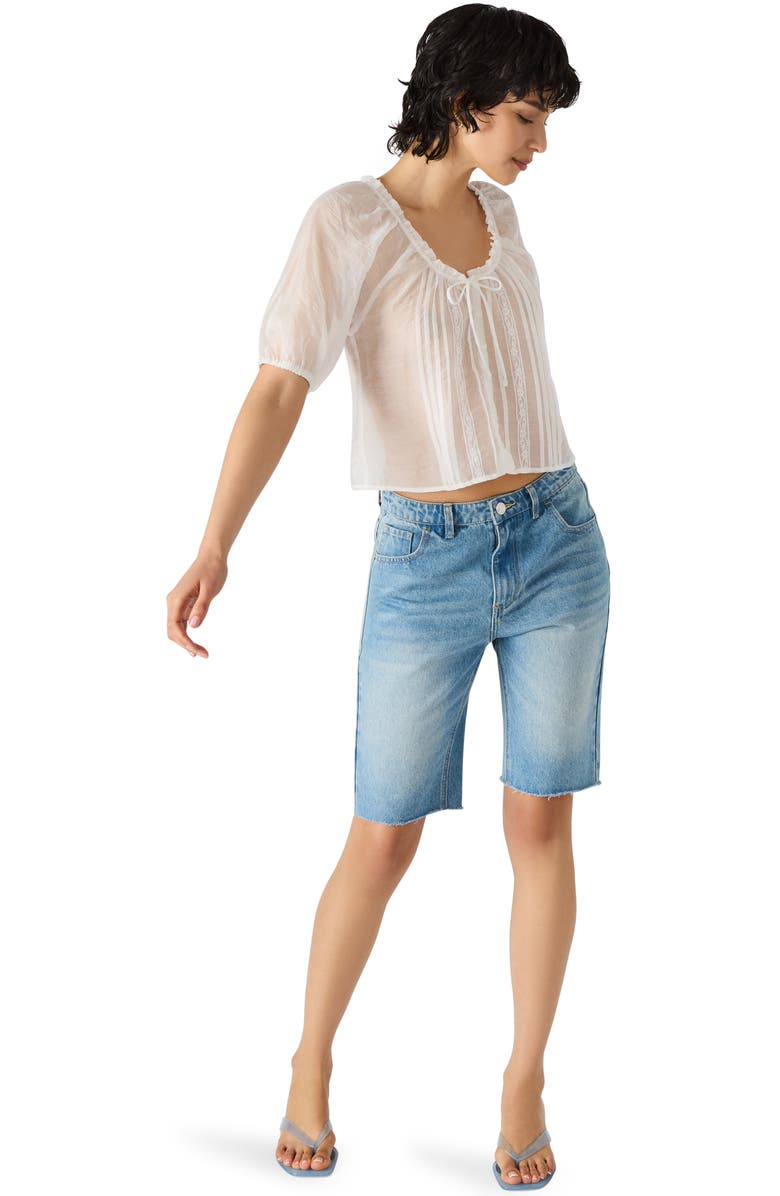 Steve Madden Lana Lace Pintuck Crop Top, Alternate, color,