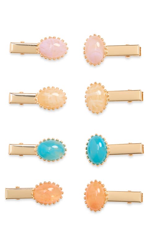 Assorted 8-Pack Cabochon Hair Clips
