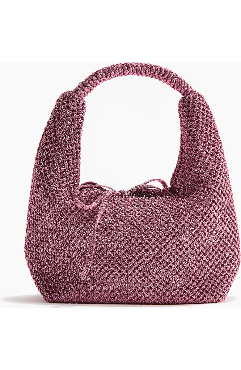 H&M Glittery Hole-knit Handbag, Main, color, Dusty Pink