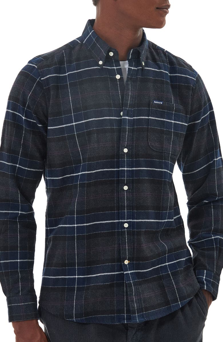 Barbour Kyeloch Tailored Fit Plaid Cotton Button-Down Shirt, Main, color,