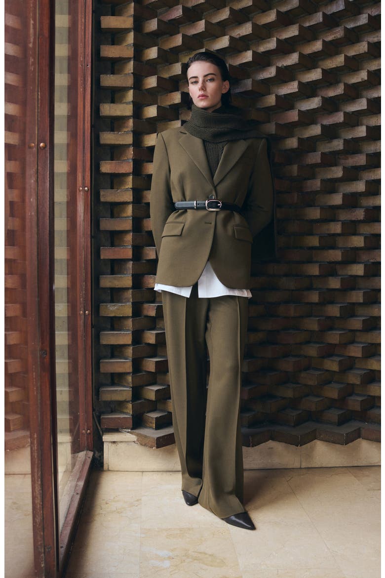 Notch Collar Blazer, Alternate, color, KHAKI GREEN