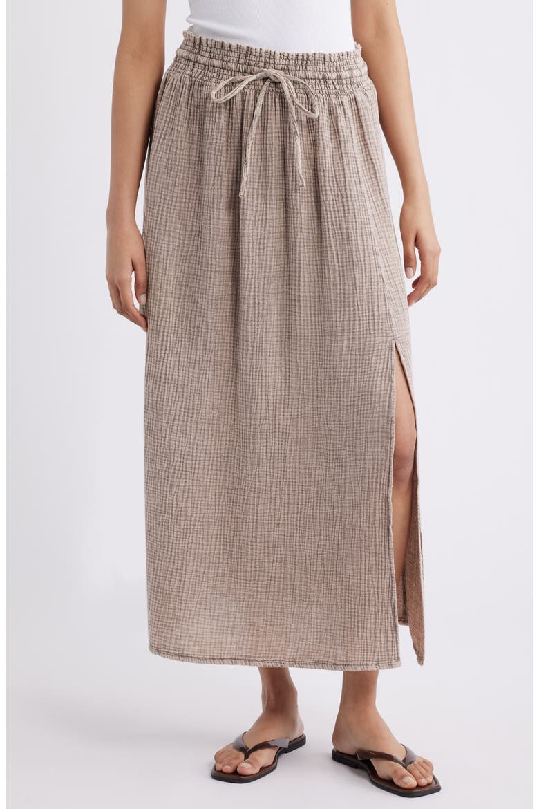 Adele Cotton Gauze Maxi Skirt, Main, color, LIGHT WICKER BEIGE