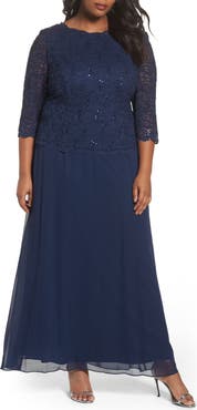 Alex Evenings Mock Two-Piece A-Line Gown