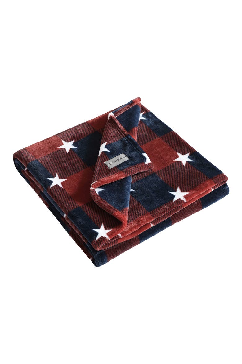 Americana Plaid Throw Blanket, Main, color, MEDIUM RED