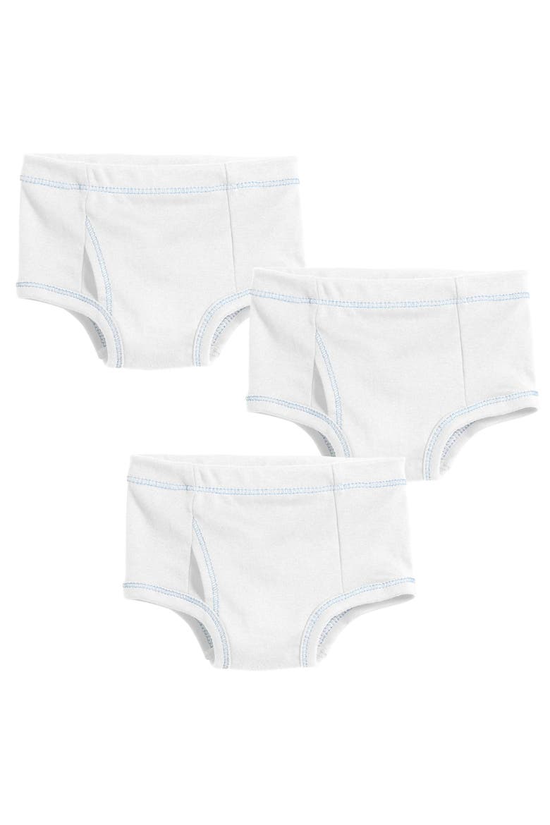 Boys Soft 100% Cotton Brief 3-Pack, Main, color, White