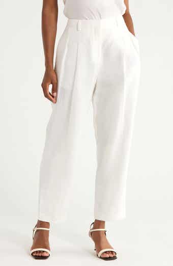 Cornelia St Pleated Linen Wide Leg Pants