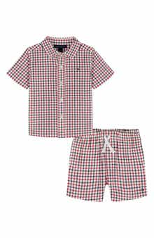 Tommy Hilfiger Short Sleeve Button-Up Shirt & Shorts Set