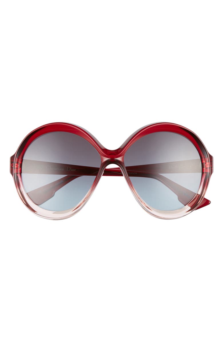 DIOR Bianca 58mm Round Sunglasses, Alternate, color, Burgundy/ Pink