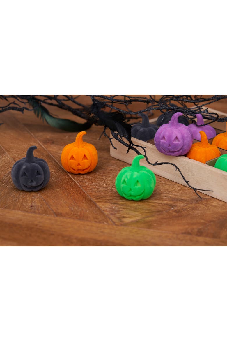 Flocked Jack-O-Lantern In Box Figurines Assortment of 12, Alternate, color, Orange