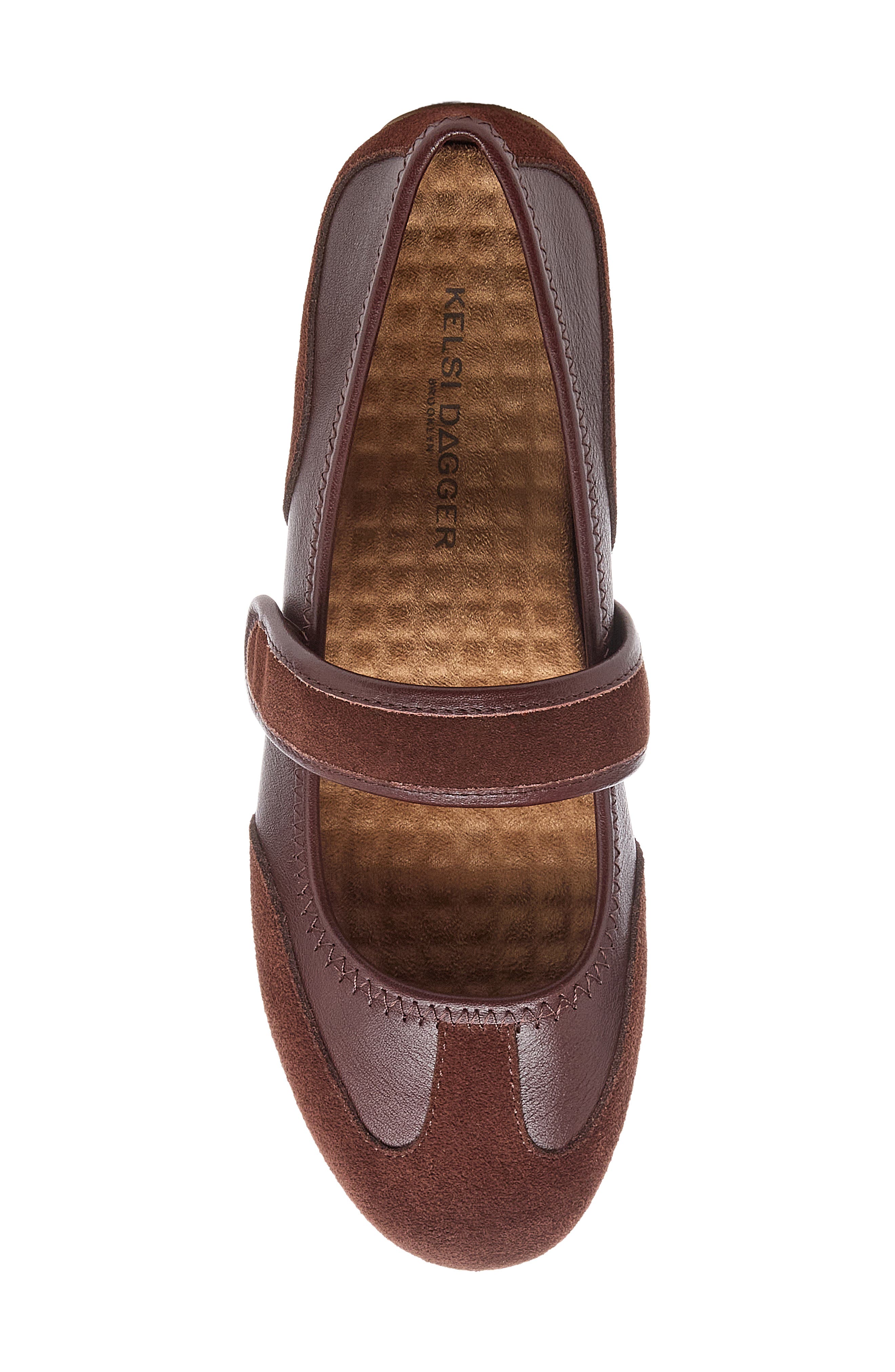 Damon Leather Mary Jane Flat, Alternate, color, WARM BROWN