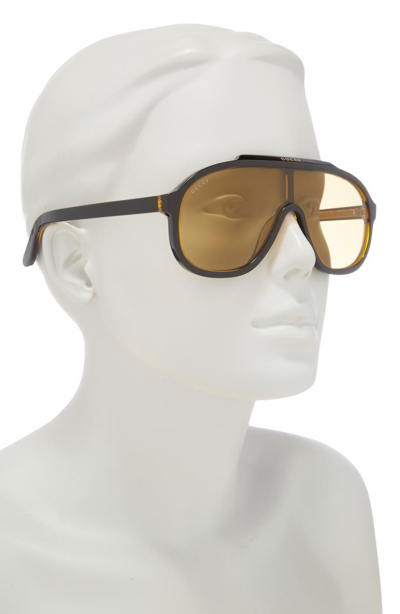 Gucci 60mm Aviator Sunglasses, Alternate, color, Black Black Yellow