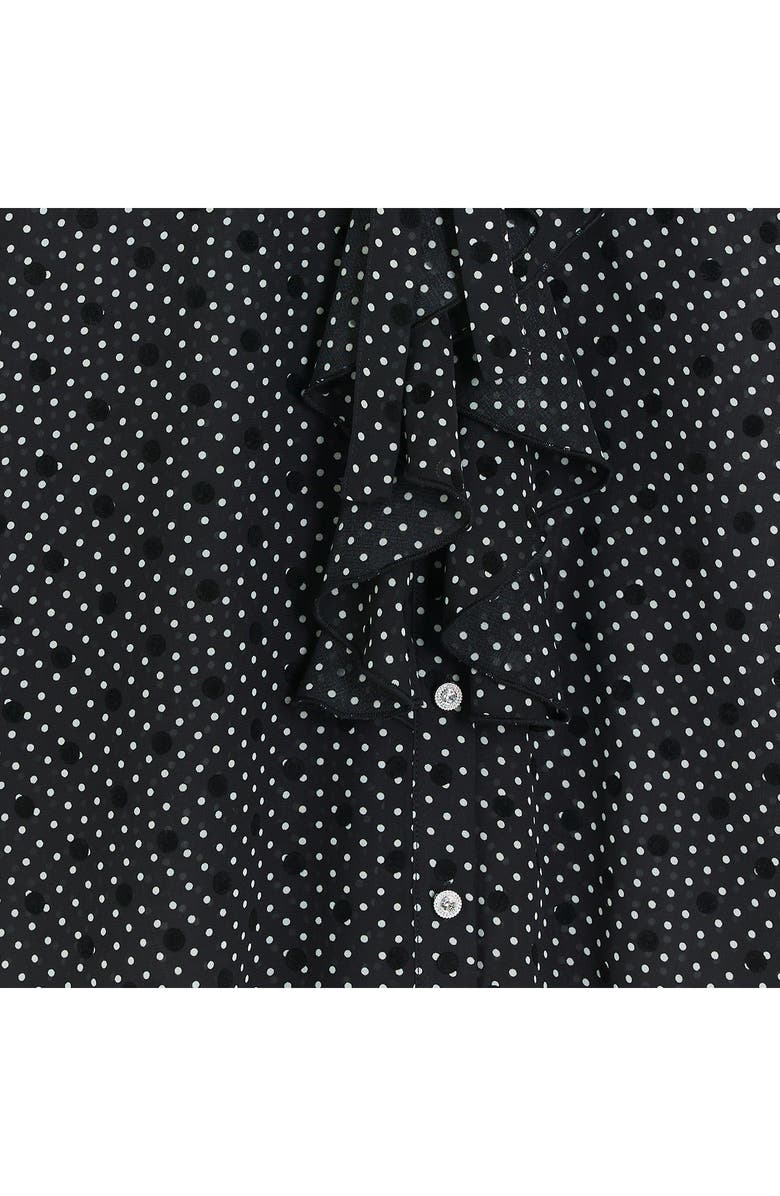 River Island Polka Dot Long Sleeve Ruffle Shirt, Alternate, color, 