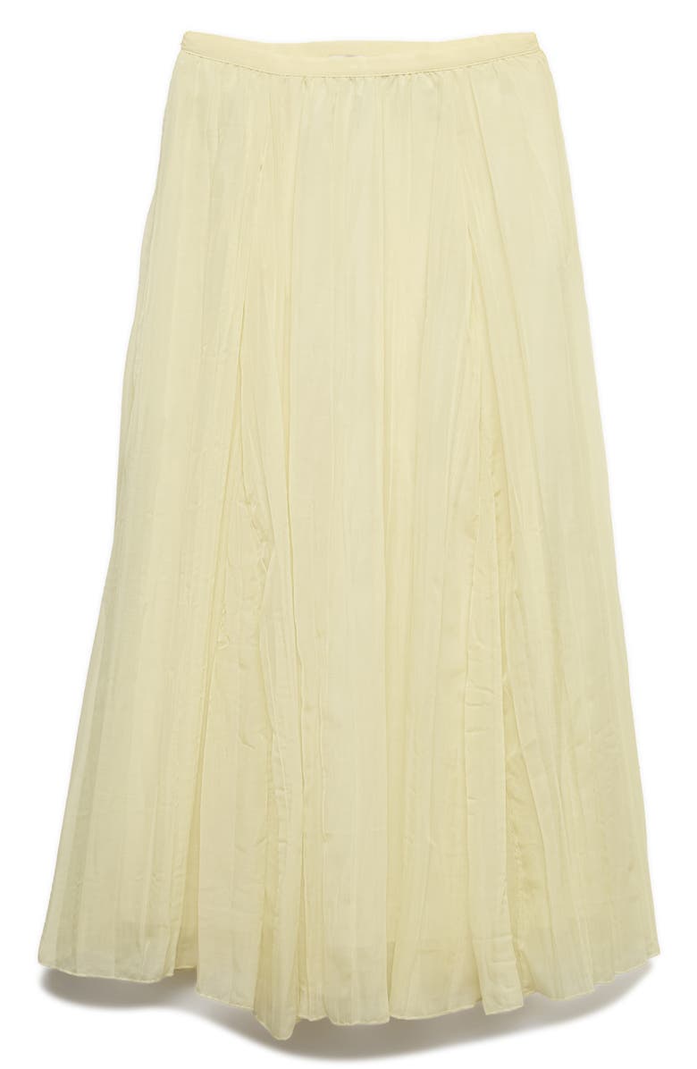 M&S Crinkle Midi Skirt, Main, color, Yellow