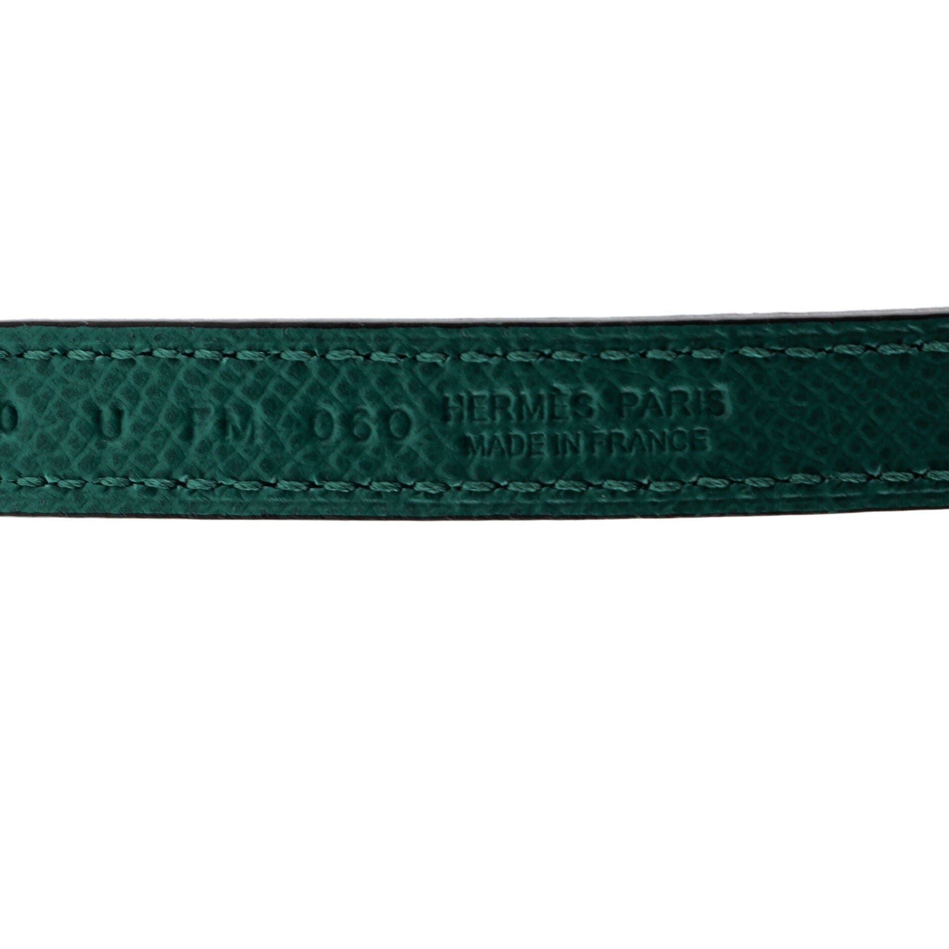 Pre-Owned Hermes Ancre Reversible Belt Leather Thin, Alternate, color, Green