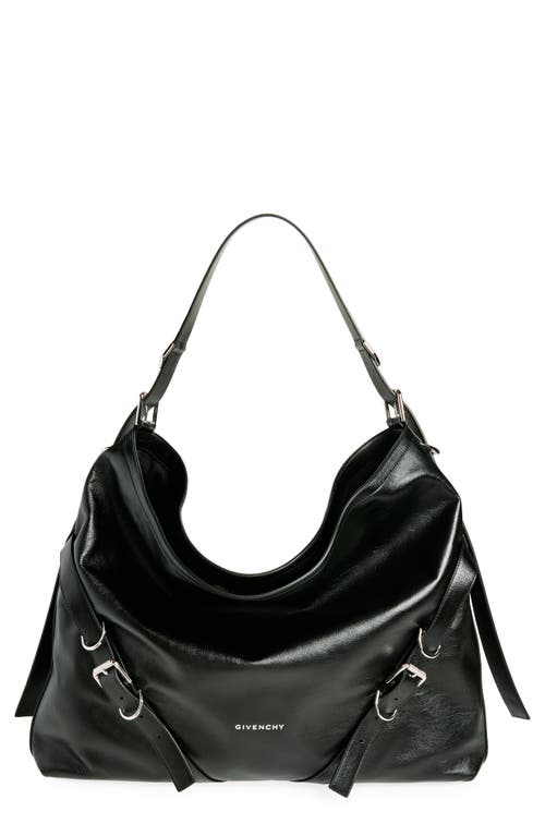 Givenchy Large Voyou Leather Shoulder Bag In Black