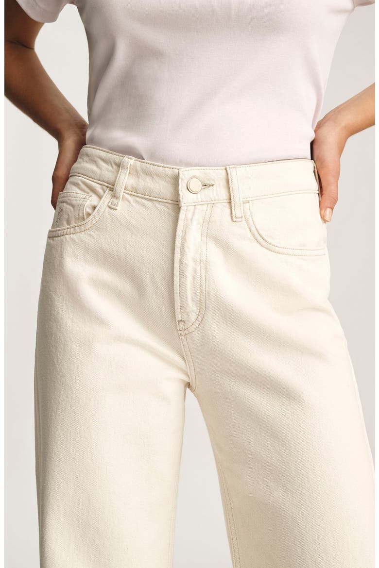 Malibu Eyelet Embroidererd Wide Leg Jeans, Alternate, color, CREAM DENIM