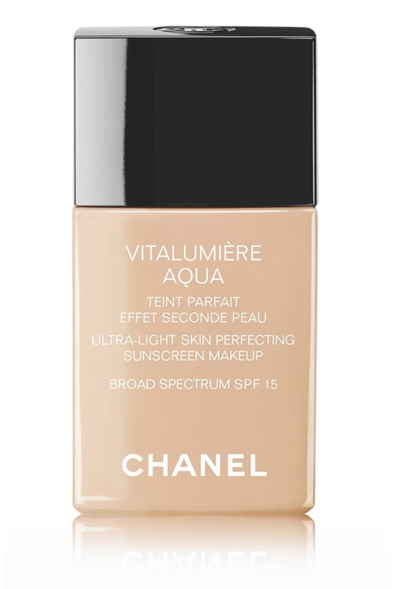 VITALUMIÈRE AQUA Ultra-Light Skin Perfecting Sunscreen Makeup Broad Spectrum SPF 15 Hybrid Fluid Foundation, Main, color, 132 CHOCOLAT