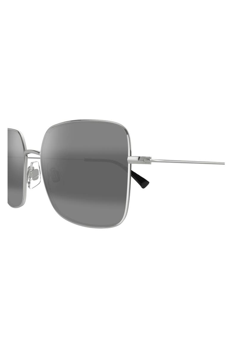 Lipine 55mm Polarized Flat Front Square Sunglasses, Alternate, color, SILVER