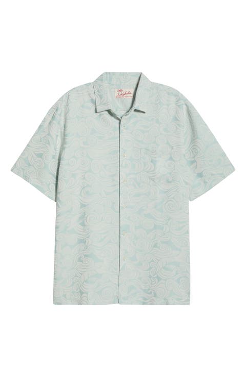 Makani Nui Jacquard Short Sleeve Button-Up Shirt