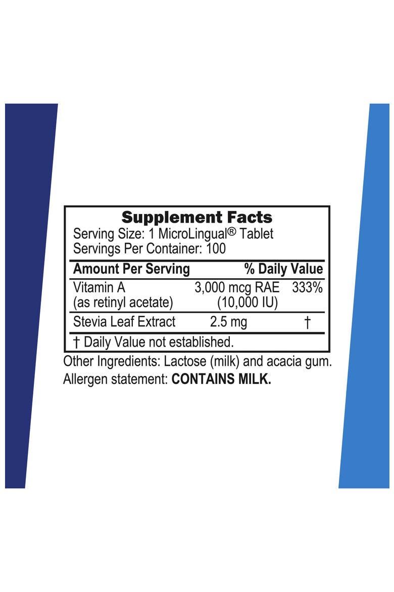Vitamin A Fast-Dissolve MicroLingual Tablets, Alternate, color, White