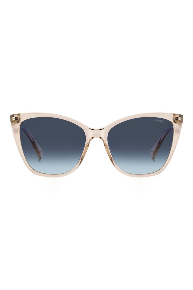 56mm Gradient Cat Eye Sunglasses, Main, color, BEIGE/ BLUE POLAR