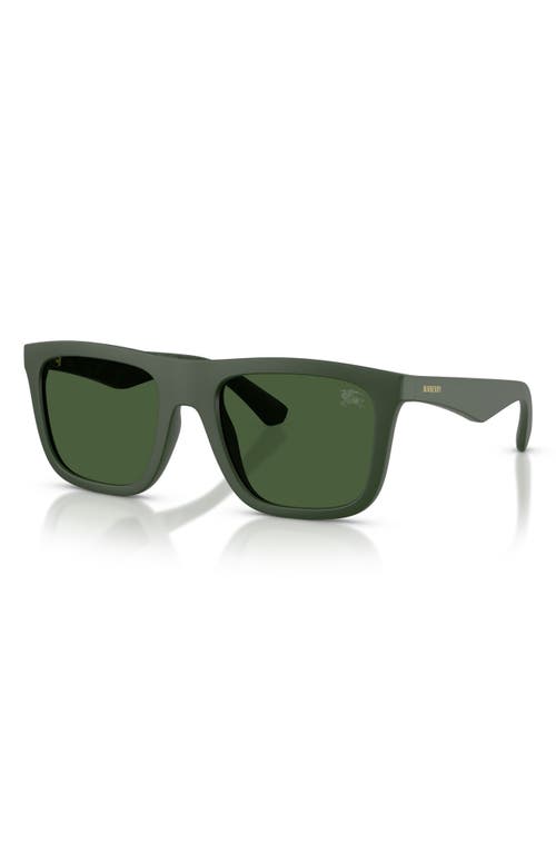 Burberry 55mm Square Sunglasses In Matte Green/dark Green