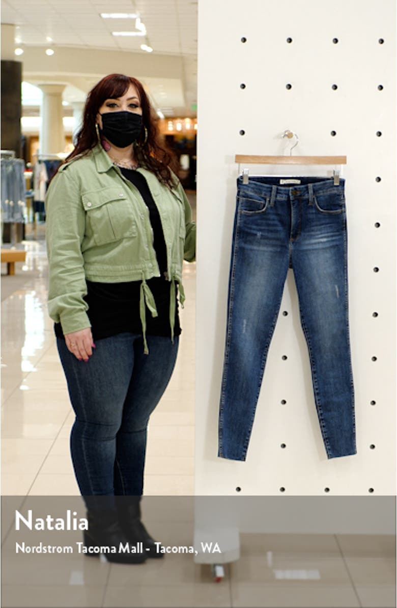 Cooper High Waist Raw Hem Skinny Jeans, sales video thumbnail