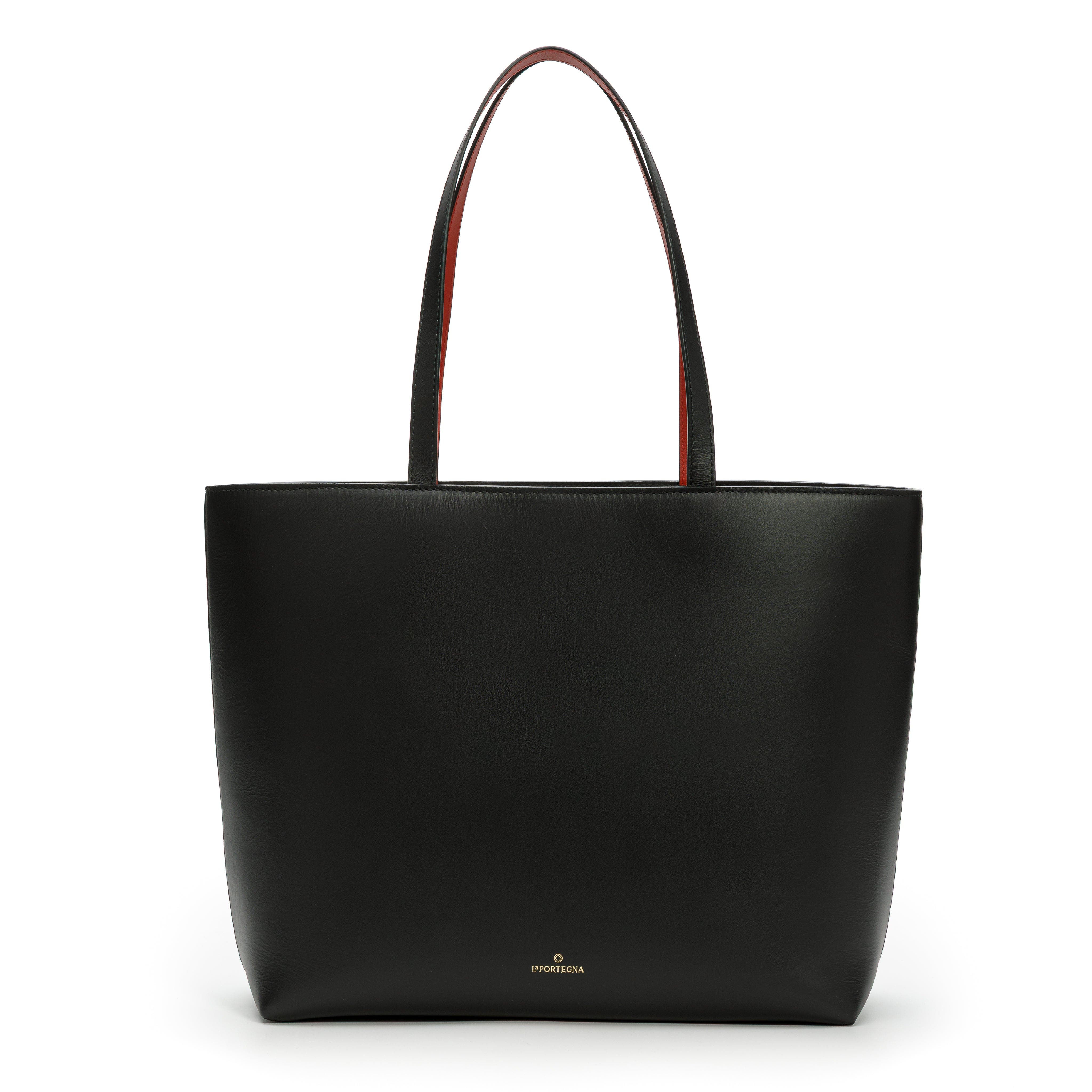 LA PORTEGNA Olivia Tote Vegetable Tanning, Main, color, Black