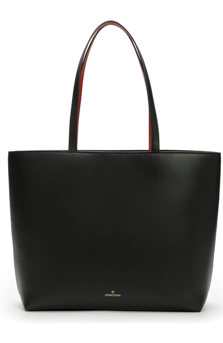 LA PORTEGNA Olivia Tote Vegetable Tanning, Main, color, Black