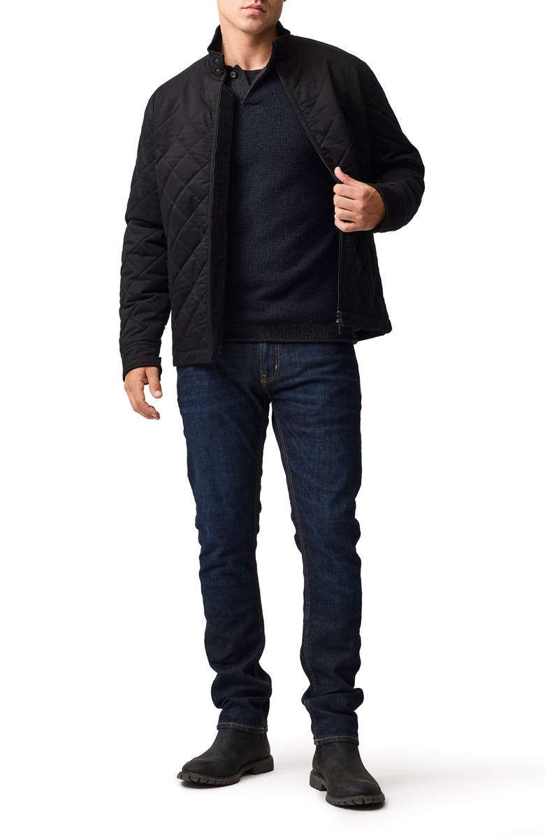 Rodd & Gunn Marlin Cotton & Wool Blend Johnny Collar Sweater, Alternate, color, Indigo