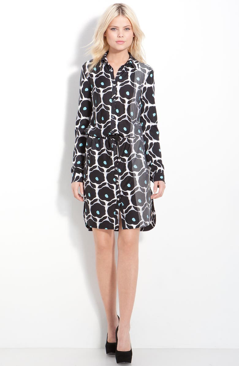 Diane von Furstenberg 'Kovacs' Snap Front Print Silk Shirtdress, Alternate, color,