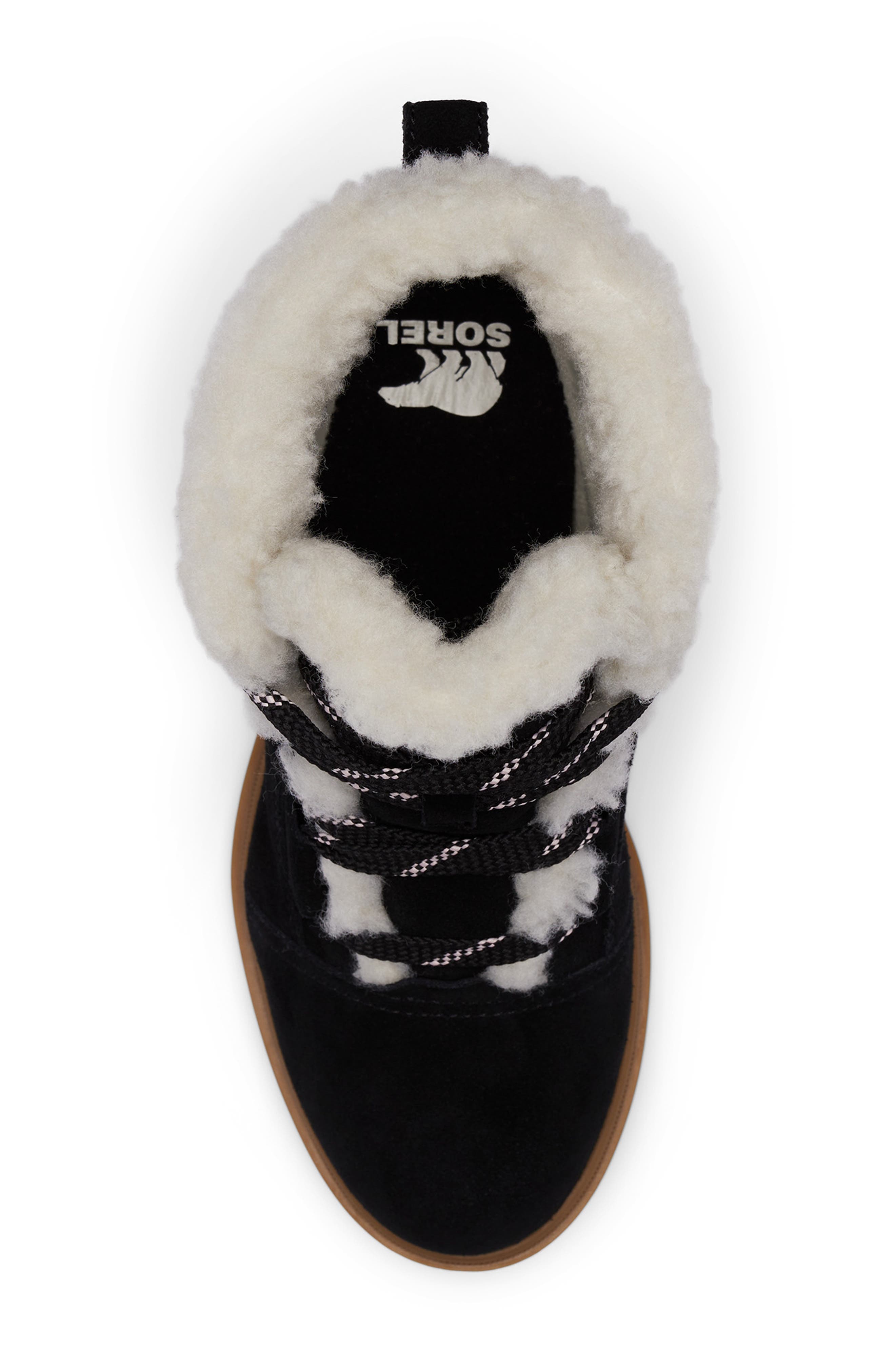 SOREL Evie II Cozy Waterproof Wedge Bootie, Alternate, color, Black/ Gum 2