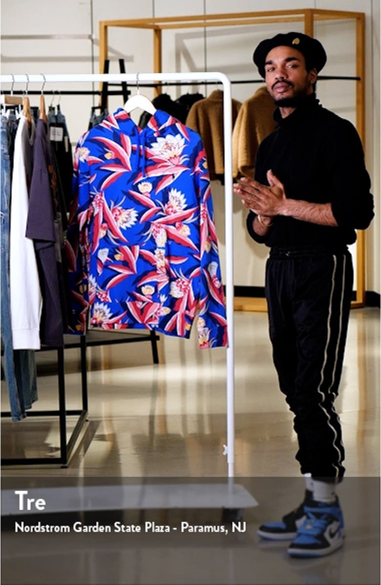 Floral French Terry Hoodie, sales video thumbnail